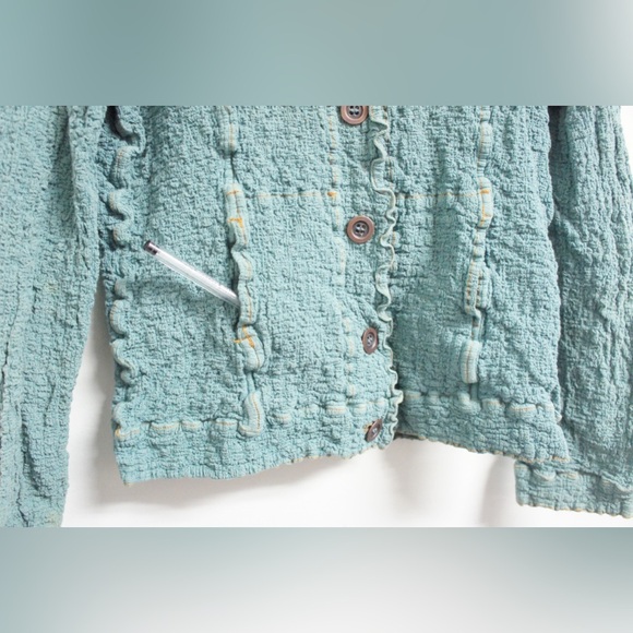 Me Issey Miyake Cauliflower Baby Blue Button Up Jacket Size S - Picture 6 of 9